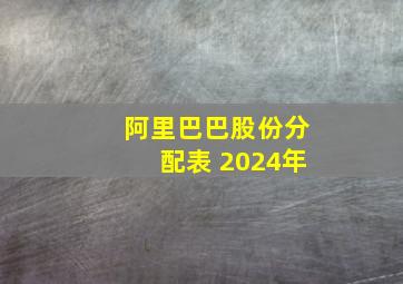 阿里巴巴股份分配表 2024年